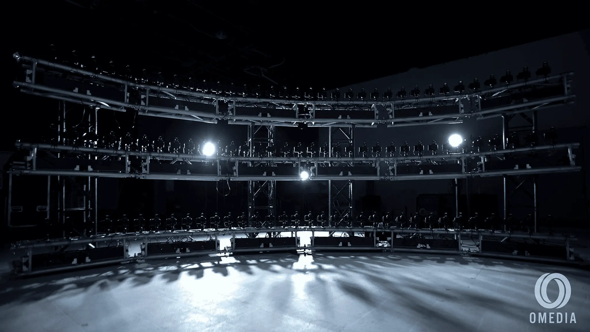 Professional studio equipment and lighting setup